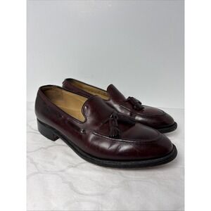 Johnson & Murphy Aristocraft Tassel Leather Loafers Men 9 D Dress Shoes Burgundy
